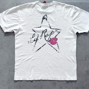 La Ropa Life Men T-Shirt XL White Star Lips Streetwear y2k skatewear graphic tee